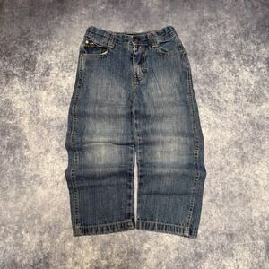 VTG Southpole Boys Size 5 Baggy Denim Jeans Blue Y2K Hip Hop Skater Straight Leg